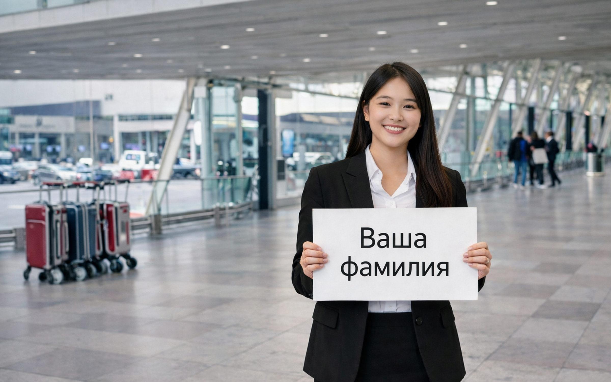 Встреча с табличкой в зале прилёта